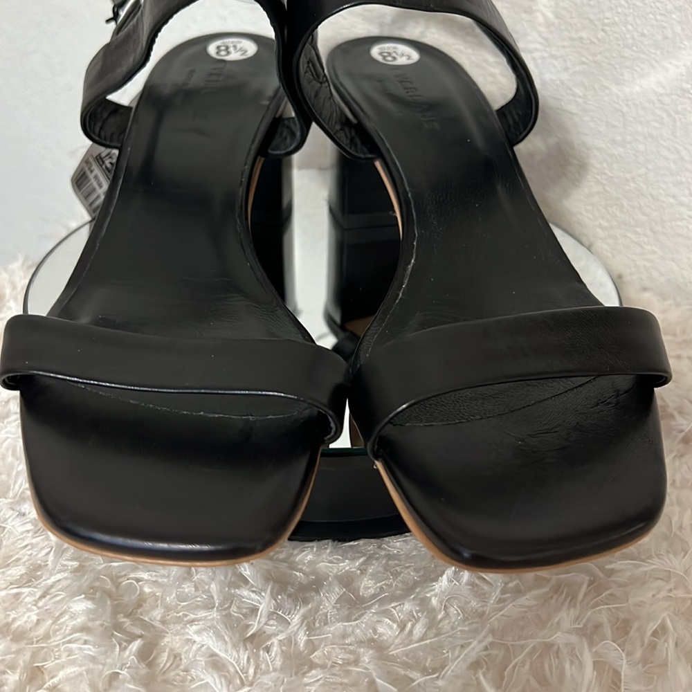 Everlane Double Strap Block Heel Sandal in Black - Picture 5 of 14